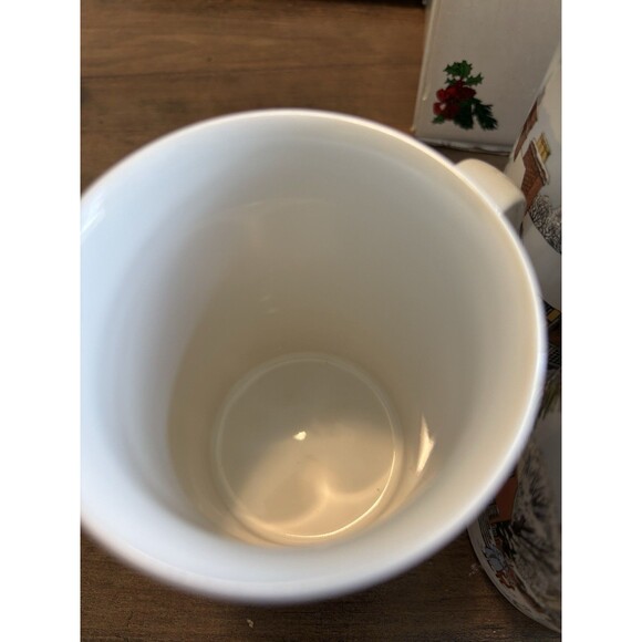 DUNOON 4 Christmas Mugs Scotland Victorian Prints w/ Box Fine White bone china - Picture 13 of 16